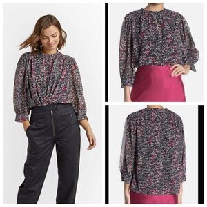 Rebecca Minkoff Top Womens size XS chiffon Blouse Floral Billie Boho preppy